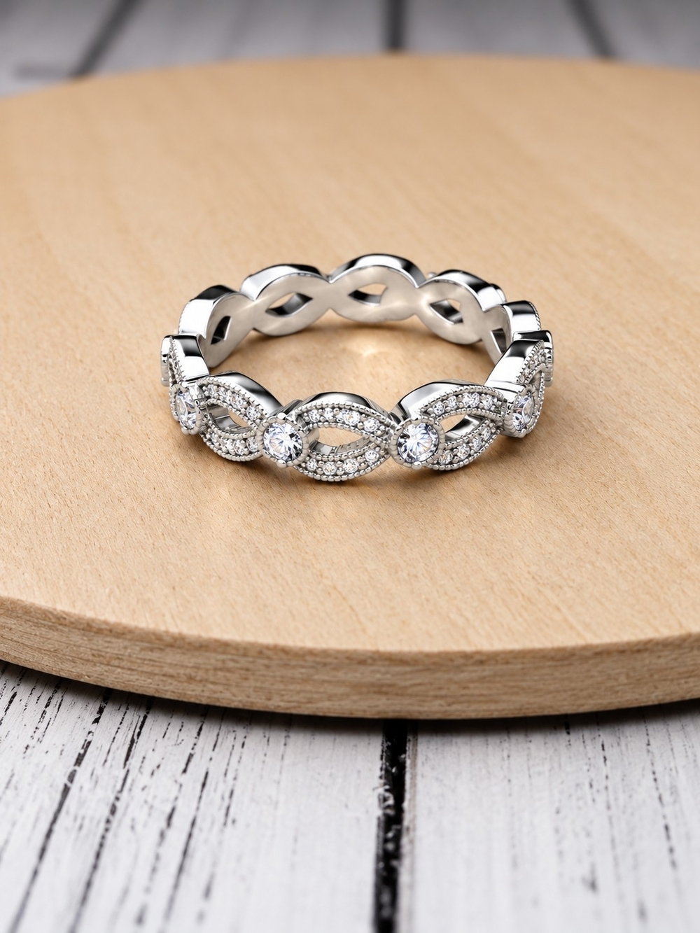 Sterling Silver Infinity CZ Eternity Ring CZ